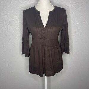 DKNY Jeans Brown top tunic with button